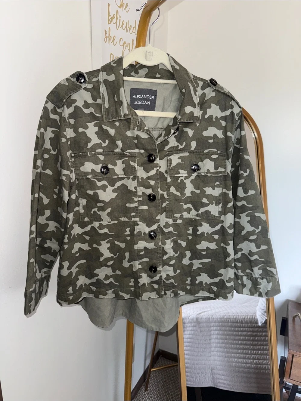 Alexander Jordan Olive Green Camo Utility Jacket